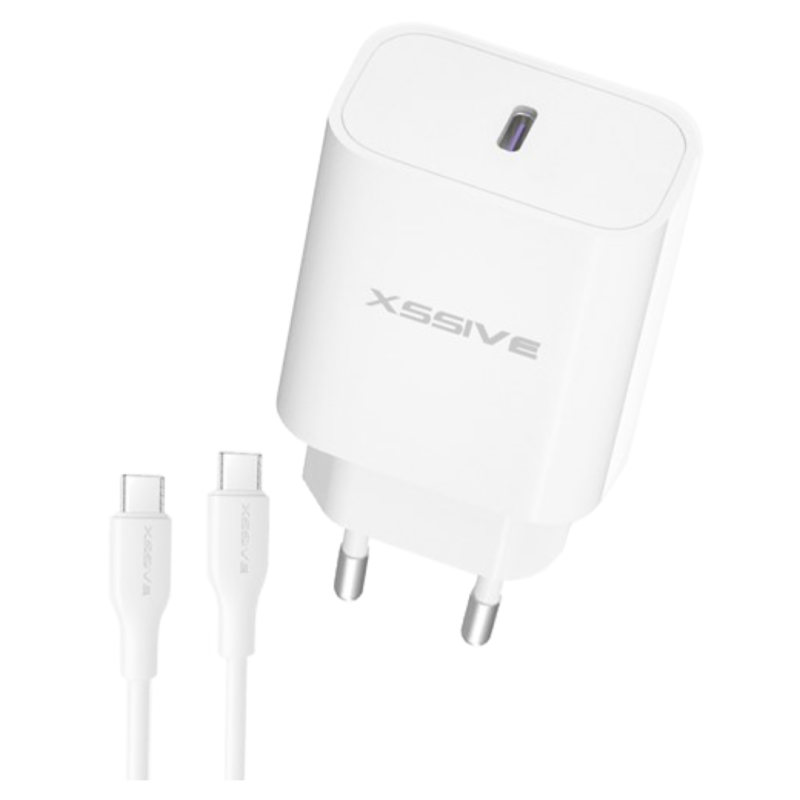 Chargeur Rapide Type-C 25W + Câble USB-C/USB-C XSSIVE XSS-AC66NW CC — Accessoire · Smarty Paris 18e